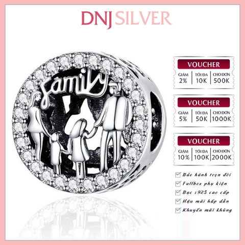 [Chính hãng] Charm bạc 925 cao cấp - Charm Love Family thích hợp để mix vòng tay charm bạc cao cấp - DN058