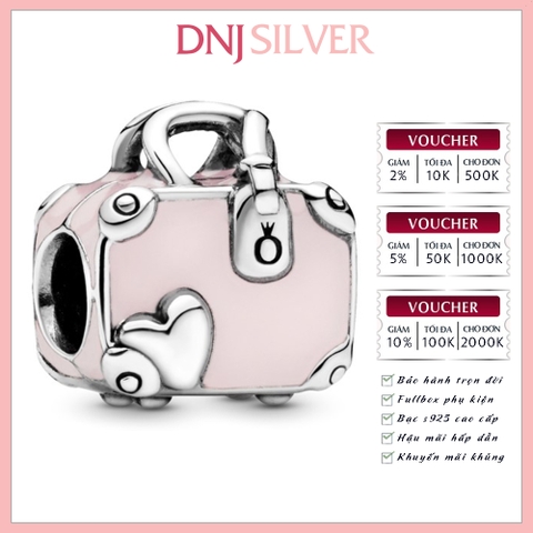 [Chính hãng] Charm bạc 925 cao cấp - Charm Pink Travel Bag thích hợp để mix vòng tay charm bạc cao cấp - DN212