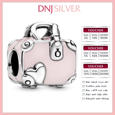 [Chính hãng] Charm bạc 925 cao cấp - Charm Pink Travel Bag thích hợp để mix vòng tay charm bạc cao cấp - DN212