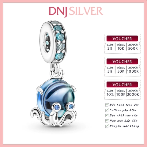 [Chính hãng] Charm bạc 925 cao cấp - Charm Murano Glass Cute Octopus Dangle thích hợp để mix vòng tay charm bạc cao cấp - DN477