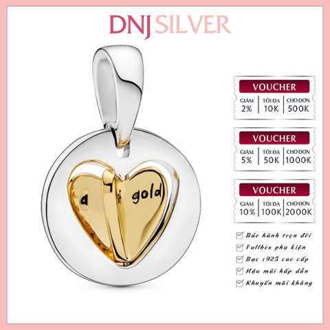 [Chính hãng] Charm bạc 925 cao cấp - Charm Mum's Golden Heart Dangle thích hợp để mix vòng tay charm bạc cao cấp - DN263