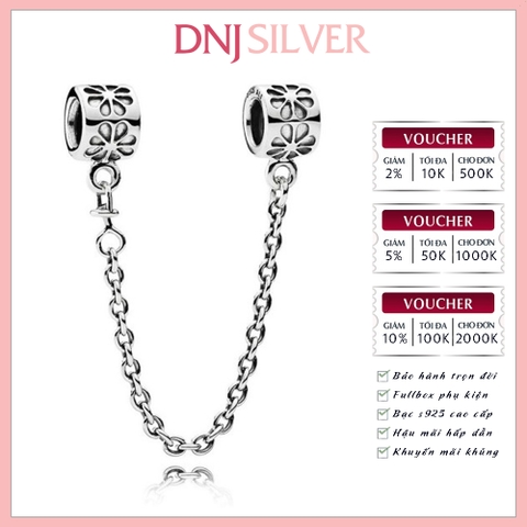 [Chính hãng] Charm bạc 925 cao cấp - Charm Floral Safety Chain thích hợp để mix vòng tay charm bạc cao cấp - DN393