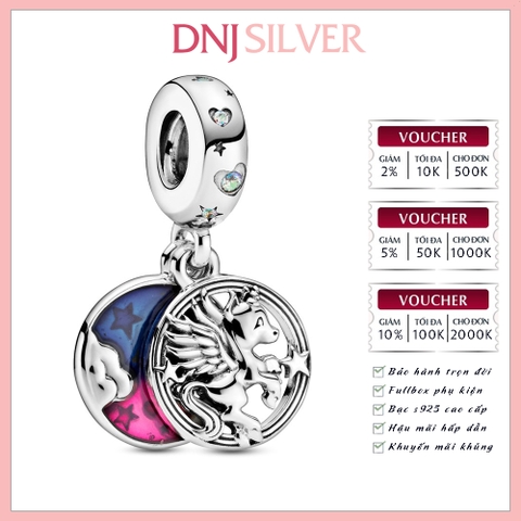 [Chính hãng] Charm bạc 925 cao cấp - Charm Magical Unicorn Double Dangle thích hợp để mix vòng tay charm bạc cao cấp - DN233