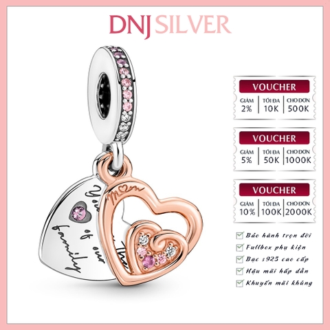 [Chính hãng] Charm bạc 925 cao cấp - Charm Entwined Infinite Hearts Double Dangle thích hợp để mix vòng tay charm bạc cao cấp - DN097