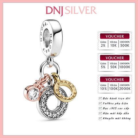 [Chính hãng] Charm bạc 925 cao cấp - Charm Triple Monogram & Logo Dangle thích hợp để mix vòng tay charm bạc cao cấp - DN032