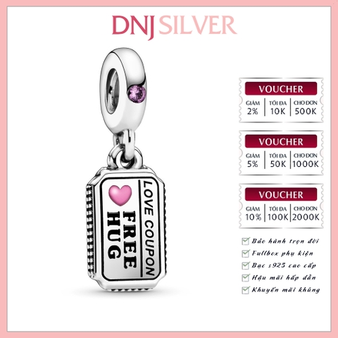 [Chính hãng] Charm bạc 925 cao cấp - Charm Love Coupon Dangle thích hợp để mix vòng tay charm bạc cao cấp - DN046