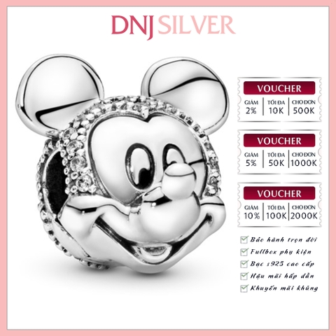 [Chính hãng] Charm bạc 925 cao cấp - Charm Disney Mickey Mouse Pavé Clip thích hợp để mix vòng tay charm bạc cao cấp - DN265