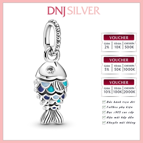 [Chính hãng] Charm bạc 925 cao cấp - Charm Blue Scaled Fish Dangle thích hợp để mix vòng tay charm bạc cao cấp - DN086