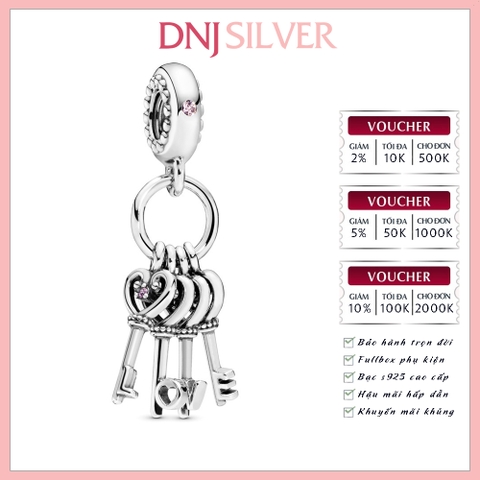 [Chính hãng] Charm bạc 925 cao cấp - Charm Keys of Love Dangle thích hợp để mix vòng tay charm bạc cao cấp - DN198