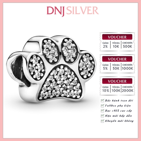 [Chính hãng] Charm bạc 925 cao cấp - Charm Paw thích hợp để mix vòng tay charm bạc cao cấp - DN112