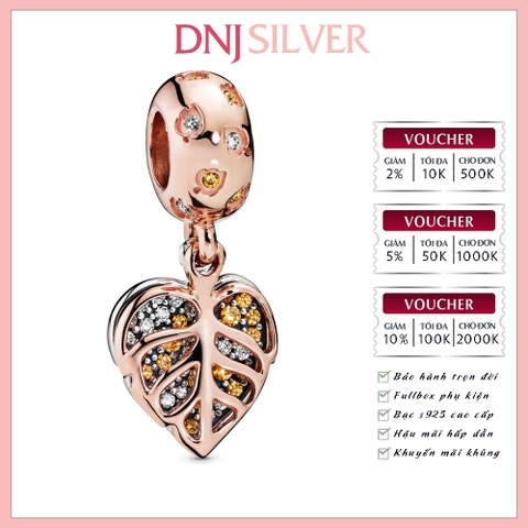 [Chính hãng] Charm bạc 925 cao cấp - Charm Sparkling Leaves Dangle thích hợp để mix vòng tay charm bạc cao cấp - DN247