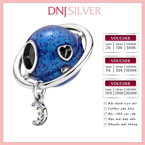 [Chính hãng] Charm bạc 925 cao cấp - Charm Planet Love and Moon thích hợp để mix vòng tay charm bạc cao cấp - DN465