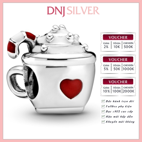 [Chính hãng] Charm bạc 925 cao cấp - Charm Cocoa & Candy Cane thích hợp để mix vòng tay charm bạc cao cấp - DN223