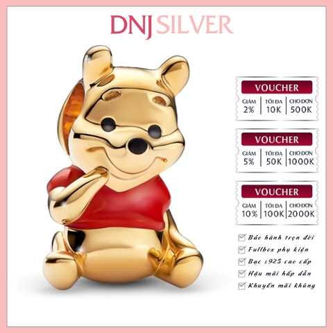 [Chính hãng] Charm bạc 925 cao cấp - Charm Disney Winnie the Pooh Bear thích hợp để mix vòng tay charm bạc cao cấp - DN503