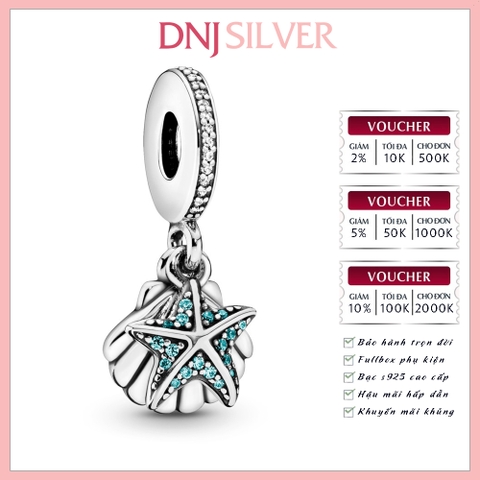 [Chính hãng] Charm bạc 925 cao cấp - Charm Starfish & Sea Shell Dangle thích hợp để mix vòng tay charm bạc cao cấp - DN132