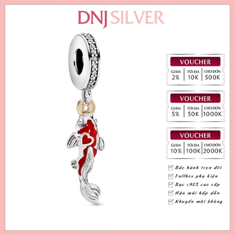 [Chính hãng] Charm bạc 925 cao cấp - Charm Good Fortune Carp Fish Dangle thích hợp để mix vòng tay charm bạc cao cấp - DN150