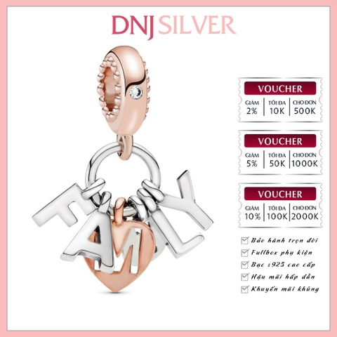 [Chính hãng] Charm bạc 925 cao cấp - Charm Family Letters Dangle thích hợp để mix vòng tay charm bạc cao cấp - DN161