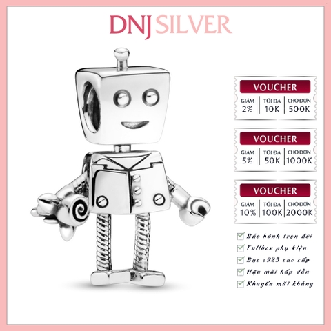 [Chính hãng] Charm bạc 925 cao cấp - Charm Rob Bot thích hợp để mix vòng tay charm bạc cao cấp - DN409