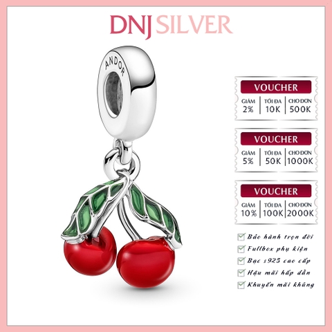 [Chính hãng] Charm bạc 925 cao cấp - Charm Asymmetrical Cherry Fruit Dangle thích hợp để mix vòng tay charm bạc cao cấp - DN106