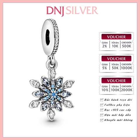[Chính hãng] Charm bạc 925 cao cấp - Charm Snowflake thích hợp để mix vòng tay charm bạc cao cấp - DN129