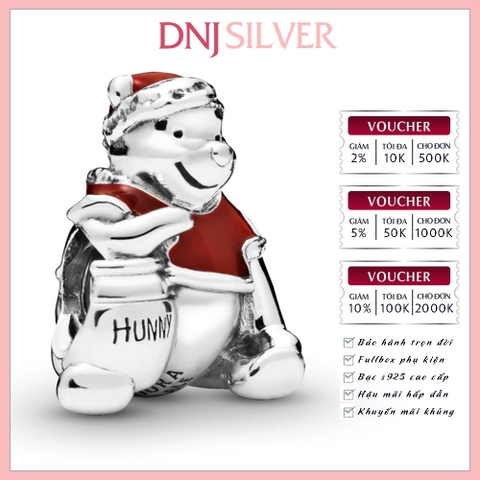 [Chính hãng] Charm bạc 925 cao cấp - Charm Disney Winnie the Pooh Hunny Pot Christmas thích hợp để mix vòng tay charm bạc cao cấp - DN218