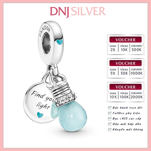 [Chính hãng] Charm bạc 925 cao cấp - Charm Glow In The Dark Lightbulb Double Dangle thích hợp để mix vòng tay charm bạc cao cấp - DN001