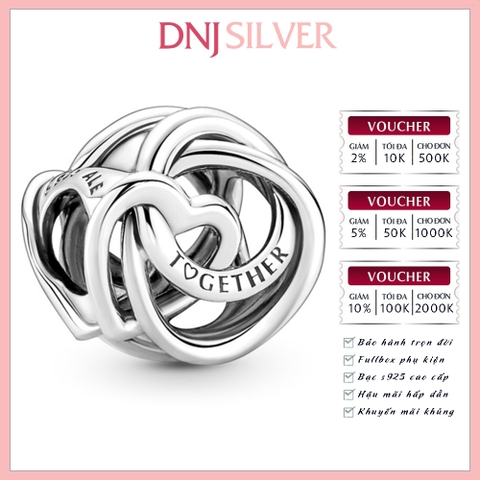[Chính hãng] Charm bạc 925 cao cấp - Charm Family Always Encircled Heart thích hợp để mix vòng tay charm bạc cao cấp - DN088