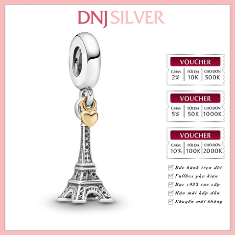 [Chính hãng] Charm bạc 925 cao cấp - Charm Eiffel Tower thích hợp để mix vòng tay charm bạc cao cấp - DN359