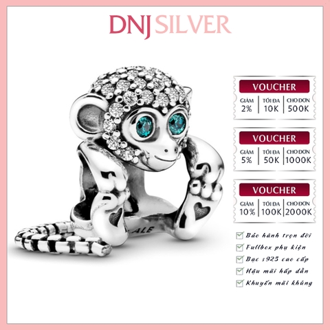 [Chính hãng] Charm bạc 925 cao cấp - Charm  Pavé Monkey thích hợp để mix vòng tay charm bạc cao cấp - DN180