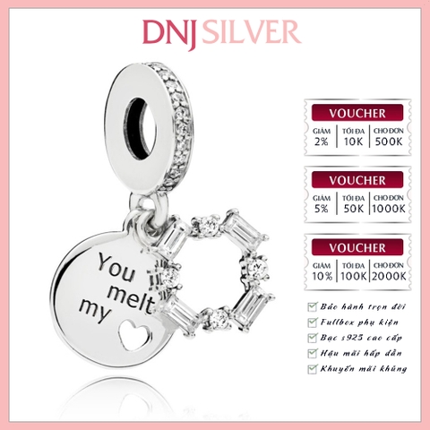 [Chính hãng] Charm bạc 925 cao cấp - Charm You Melt My Heart Dangle thích hợp để mix vòng tay charm bạc cao cấp - DN289