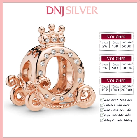 [Chính hãng] Charm bạc 925 cao cấp - Charm Rose Crown O Carriage thích hợp để mix vòng tay charm bạc cao cấp - DN462