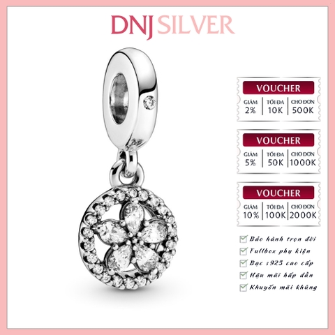 [Chính hãng] Charm bạc 925 cao cấp - Charm Sparkling Snowflake Circle Dangle thích hợp để mix vòng tay charm bạc cao cấp - DN095
