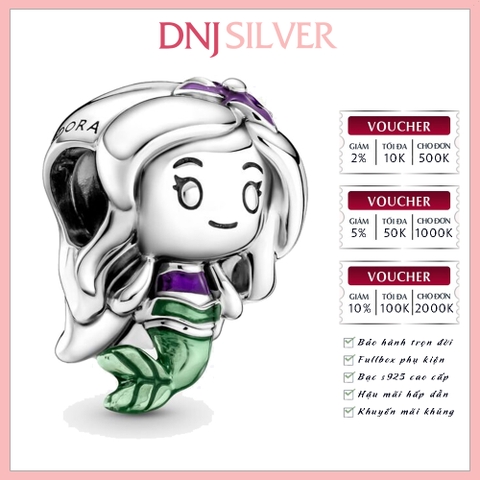 [Chính hãng] Charm bạc 925 cao cấp - Charm Disney The Little Mermaid Ariel thích hợp để mix vòng tay charm bạc cao cấp - DN072