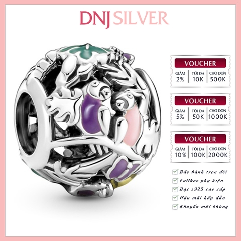 Charm bạc S925 ALE, Mickey & Minnie Sparkling Icons - mẫu xỏ ngang mã DN107