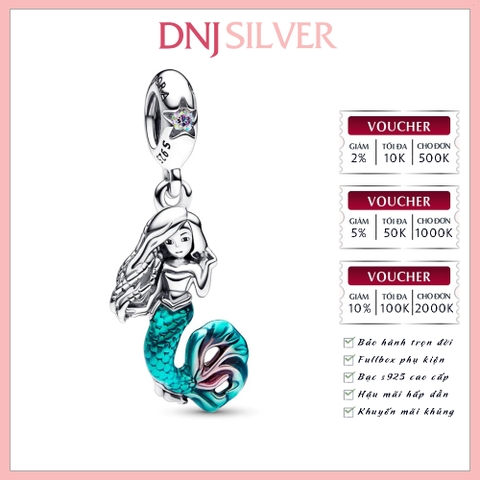 [Chính hãng] Charm bạc 925 cao cấp - Charm Disney The Little Mermaid Ariel Dangle thích hợp để mix vòng tay charm bạc cao cấp - DN472