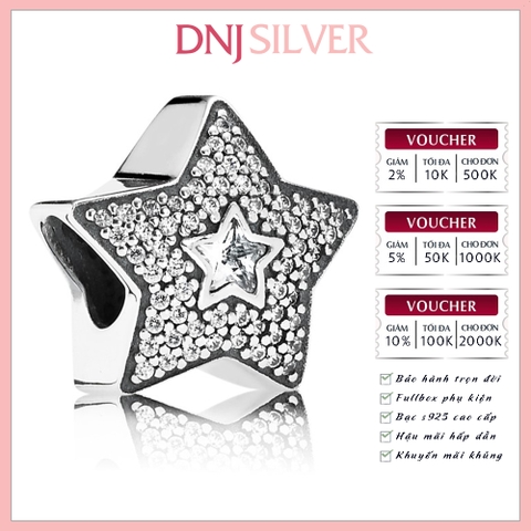 [Chính hãng] Charm bạc 925 cao cấp - Charm Pavé Wishing Star thích hợp để mix vòng tay charm bạc cao cấp - DN405