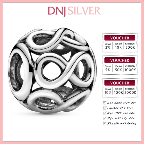 [Chính hãng] Charm bạc 925 cao cấp - Charm Openwork Infinity thích hợp để mix vòng tay charm bạc cao cấp - DN424