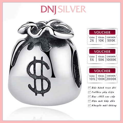 [Chính hãng] Charm bạc 925 cao cấp - Charm Dollar Money Bag thích hợp để mix vòng tay charm bạc cao cấp - DN412