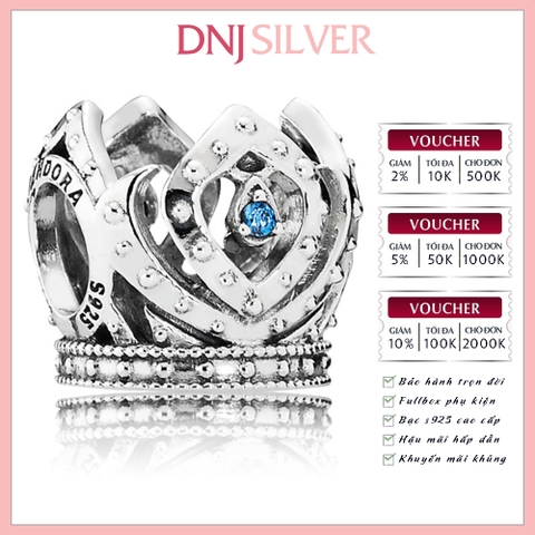 [Chính hãng] Charm bạc 925 cao cấp - Charm Disney Elsa Crown Openwork thích hợp để mix vòng tay charm bạc cao cấp - DN297
