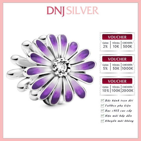 [Chính hãng] Charm bạc 925 cao cấp - Charm Purple Daisy thích hợp để mix vòng tay charm bạc cao cấp - DN151