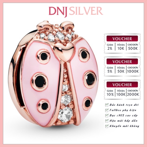 [Chính hãng] Charm bạc 925 cao cấp - Charm Pink Ladybird Clip thích hợp để mix vòng tay charm bạc cao cấp - DN192