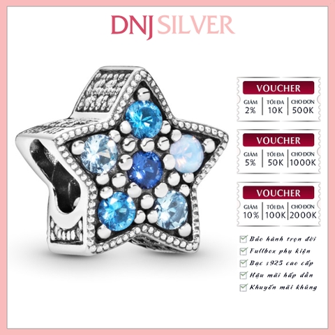 [Chính hãng] Charm bạc 925 cao cấp - Charm Bright Blue Star thích hợp để mix vòng tay charm bạc cao cấp - DN230