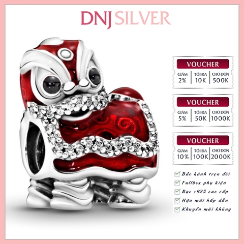 [Chính hãng] Charm bạc 925 cao cấp - Charm Chinese Lion New Year thích hợp để mix vòng tay charm bạc cao cấp - DN001