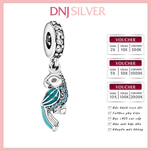 [Chính hãng] Charm bạc 925 cao cấp - Charm Tropical Parrot Pendant thích hợp để mix vòng tay charm bạc cao cấp - DN306