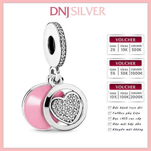 [Chính hãng] Charm bạc 925 cao cấp - Charm Devoted Heart Dangle thích hợp để mix vòng tay charm bạc cao cấp - DN365
