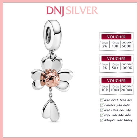 [Chính hãng] Charm bạc 925 cao cấp - Charm Clover & Ladybird Dangle thích hợp để mix vòng tay charm bạc cao cấp - DN151