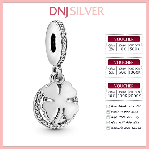 [Chính hãng] Charm bạc 925 cao cấp - Charm Lucky Four-Leaf Clover Dangle thích hợp để mix vòng tay charm bạc cao cấp - DN228