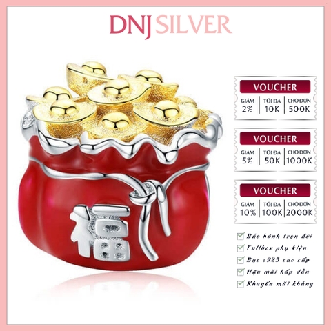 [Chính hãng] Charm bạc 925 cao cấp - Charm Lucky Bag thích hợp để mix vòng tay charm bạc cao cấp - DN061