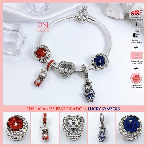 Vòng tay charm bạc 925 cao cấp - Bộ Vòng Charm The Japanese Beatification, Lucky Symbols - Vòng tay dành cho nam và nữ