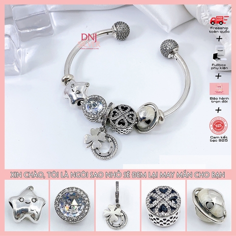 Vòng tay charm bạc 925 cao cấp - Bộ Vòng Charm Lucky Little Star đem lại may mắn - Vòng tay dành cho nam và nữ